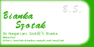 bianka szotak business card